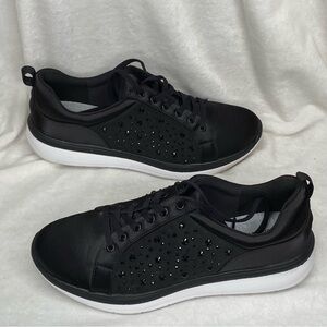 Cloudsteppers by Clarks Ezera Ave Black Embellished Lace Up Sneaker